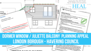 Dormer Window Juliette balcony Planning Appeal Havering